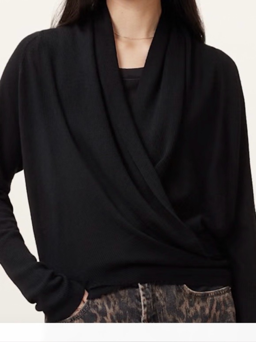 All Saints  Wrap-Front Sweater Sz L
